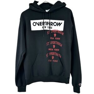 Overthrow Boxing New York Official Merch Black Graphic Print Logo Hoodie sz M
